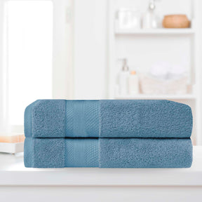 Superior Premium Turkish-Cotton Assorted Towel Set - Denim Blue