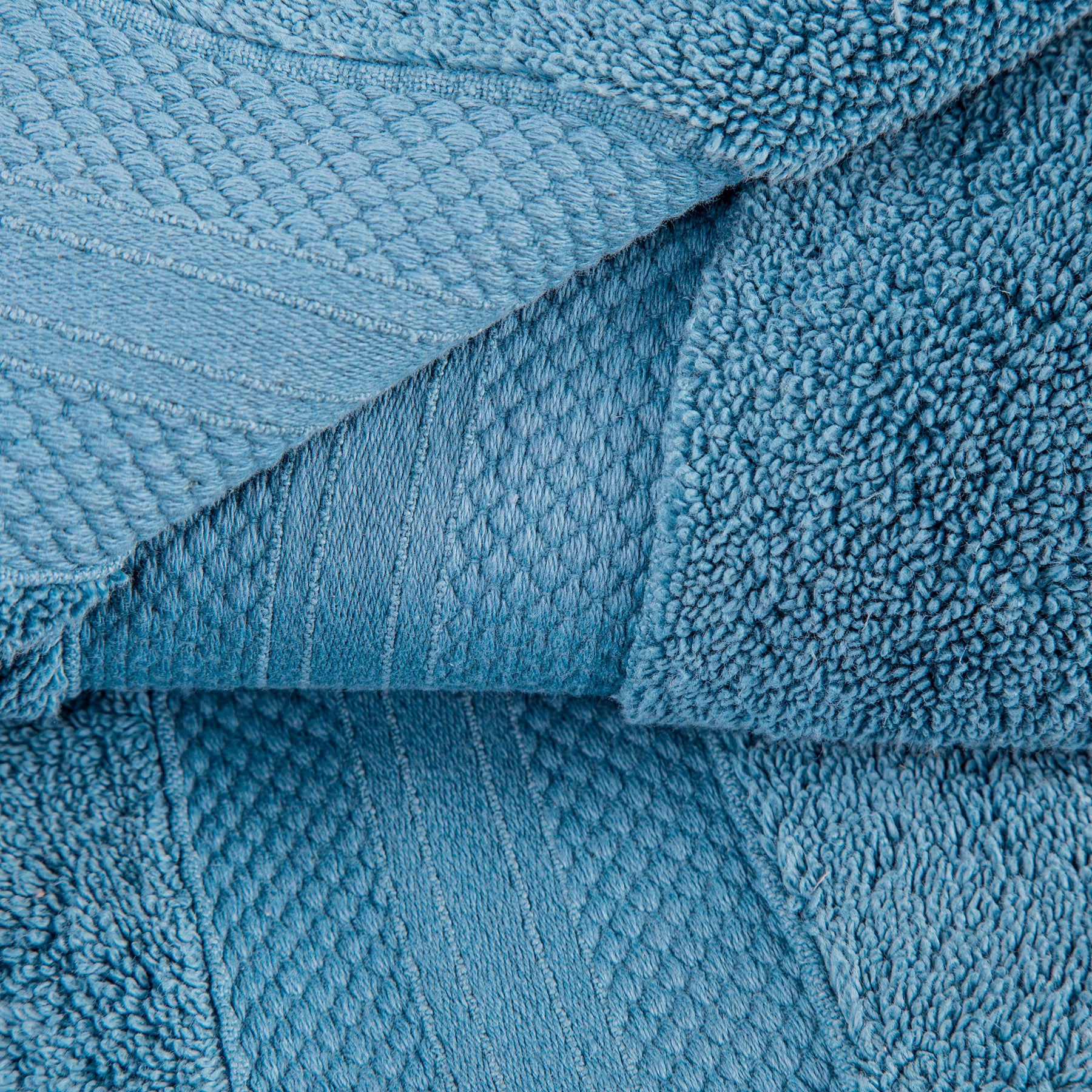 Superior Premium Turkish-Cotton Assorted Towel Set -  Denim Blue