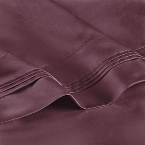 Superior 1000-Thread Count Egyptian Cotton Solid Pillowcase Set - Plum