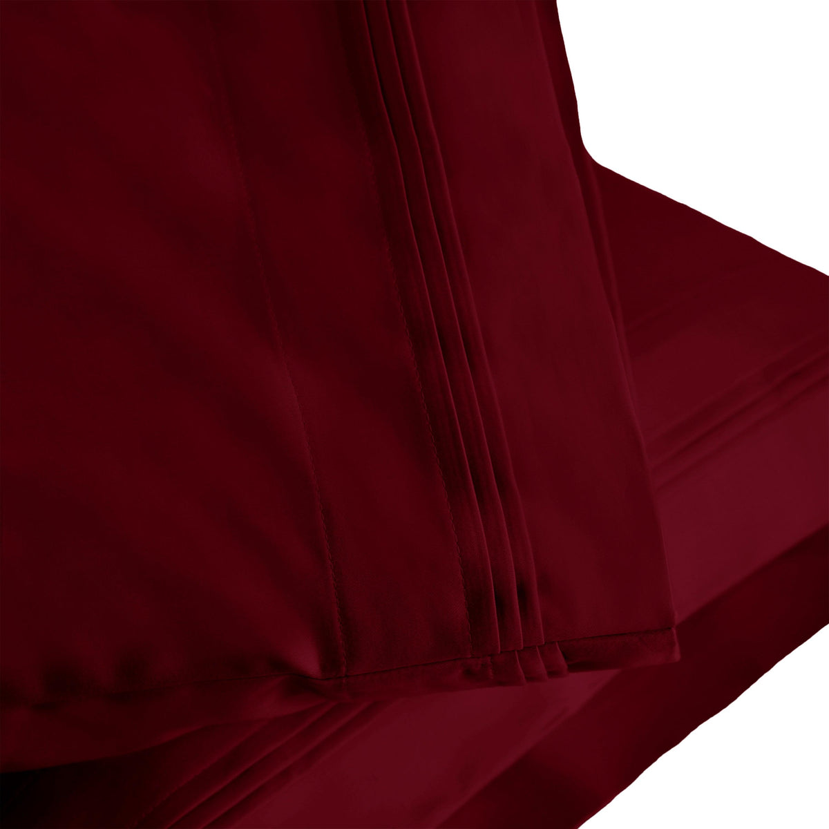 Superior 1000-Thread Count Egyptian Cotton Solid Pillowcase Set - Burgundy