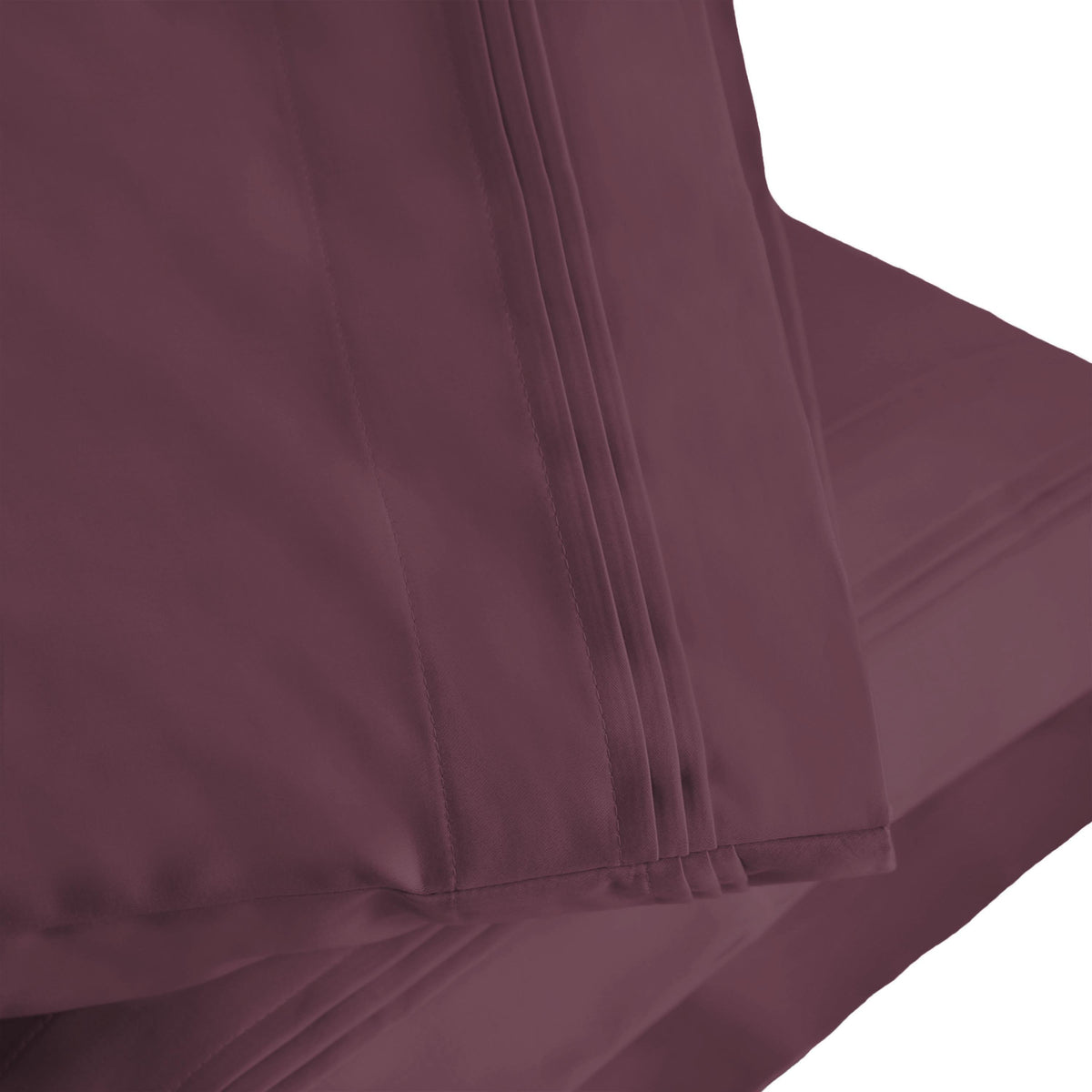 Superior 1000-Thread Count Egyptian Cotton Solid Pillowcase Set - Plum