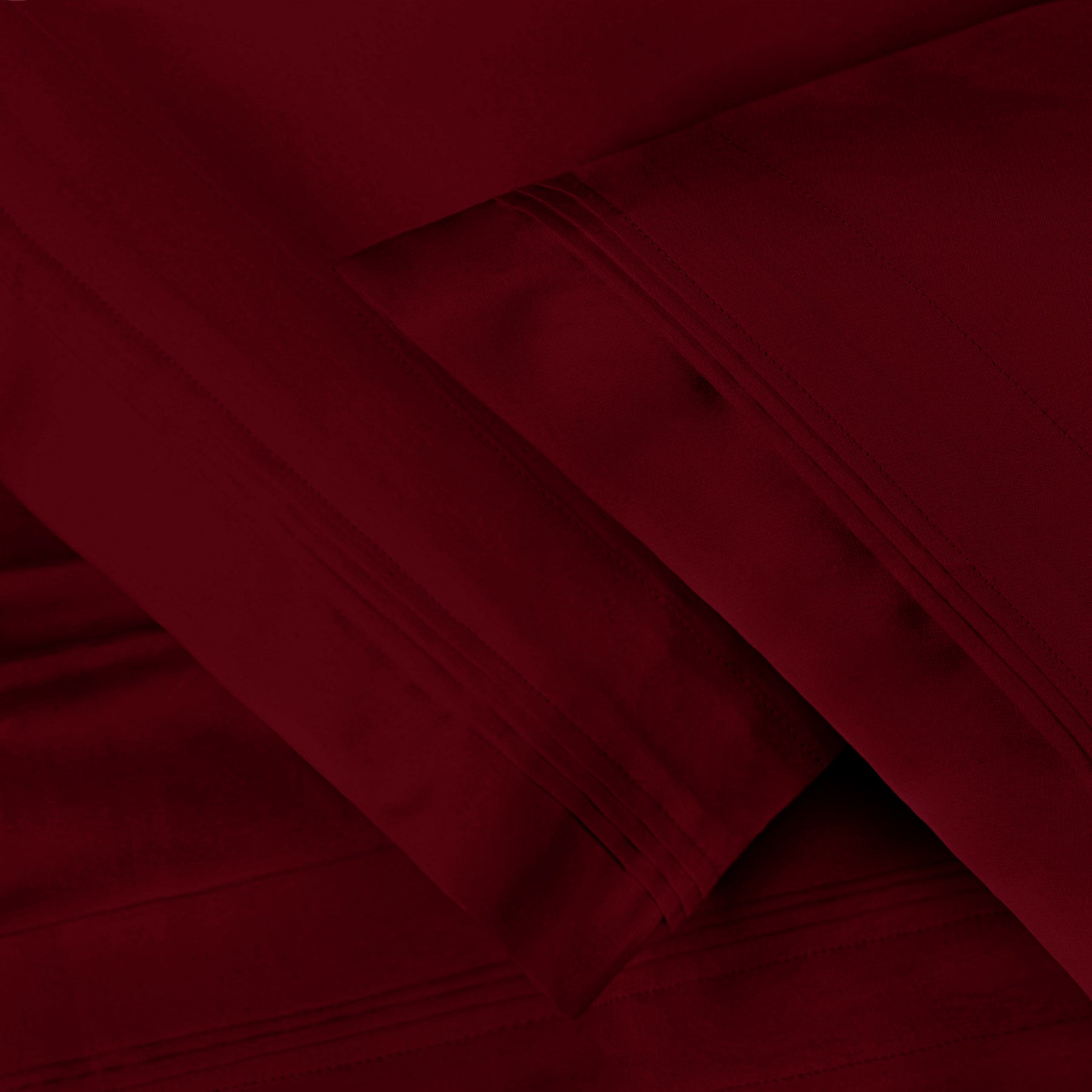 Superior 1000-Thread Count Egyptian Cotton Solid Pillowcase Set - Burgundy