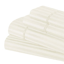 Superior Premium 600 Thread Count Egyptian Cotton Striped Deep Pocket Sheet Set - Ivory