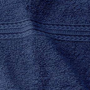 Superior Eco-Friendly Ring Spun Cotton 6-Piece Hand Towel Set -  Navy Blue
