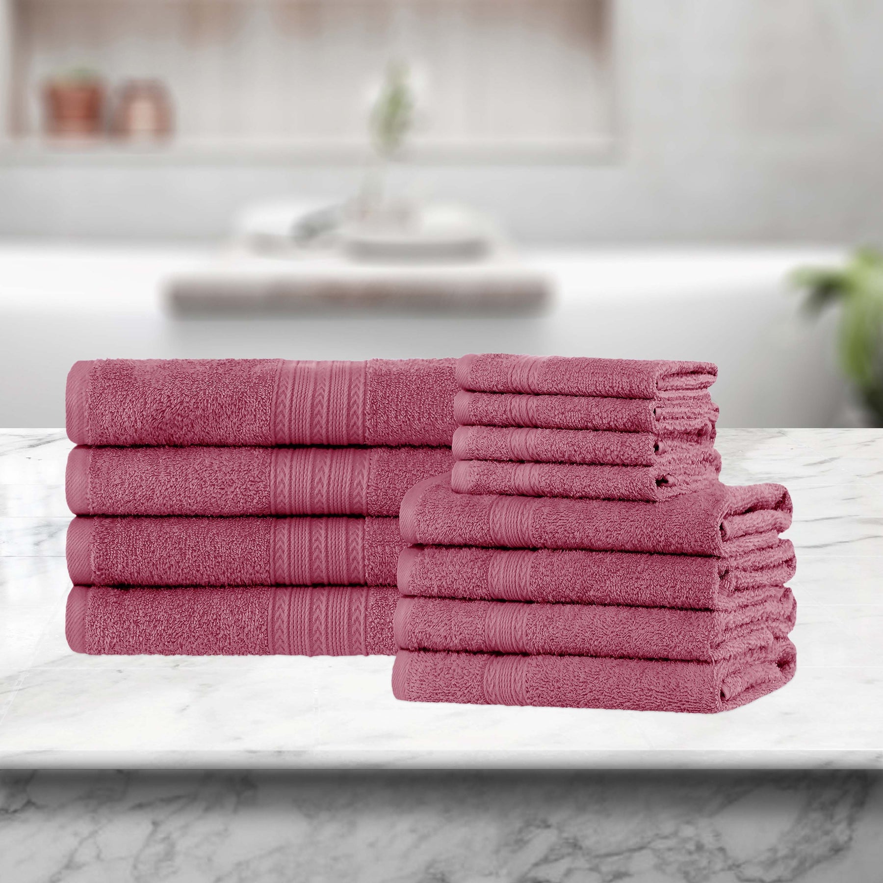 Eco-Friendly Ring Spun Cotton Towel Set - Rosewood