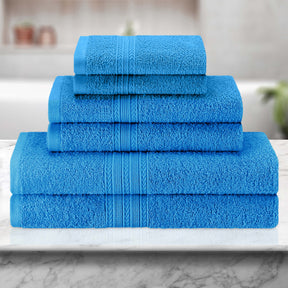 Eco-Friendly Ring Spun Cotton Towel Set - Aster Blue