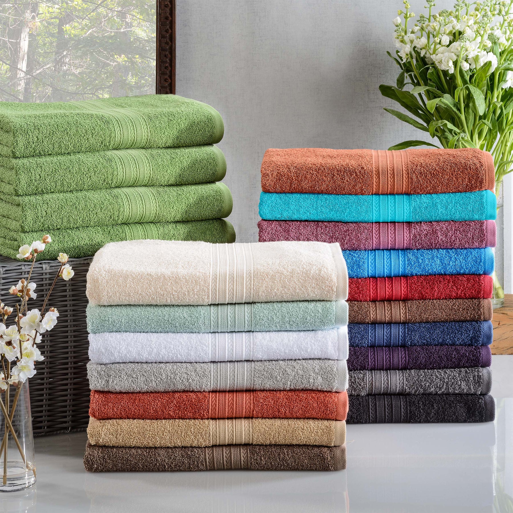 Eco-Friendly Ring Spun Cotton Towel Set - Terrace Green