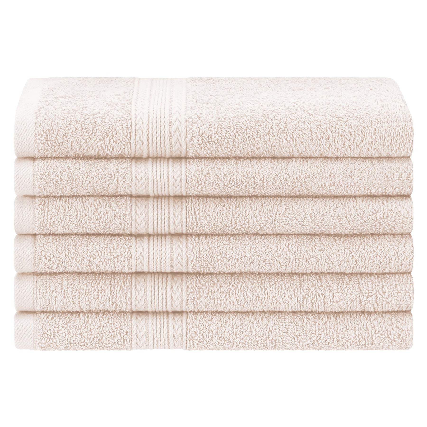 Superior Eco-Friendly Ring Spun Cotton 6-Piece Hand Towel Set - Ivory