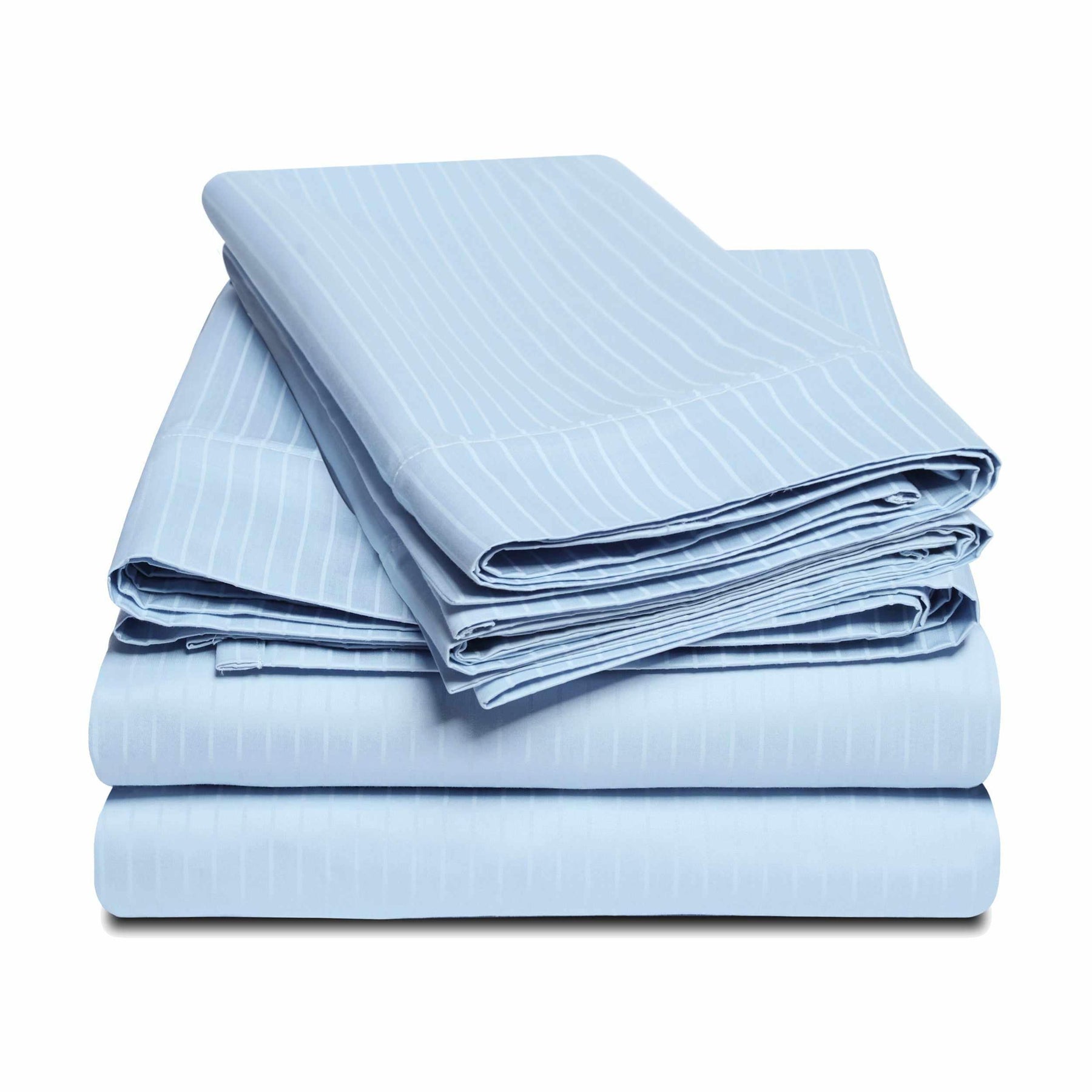  Superior Egyptian Cotton 1000-Thread Count Stripe Deep Pocket Sheet Set - Light Blue