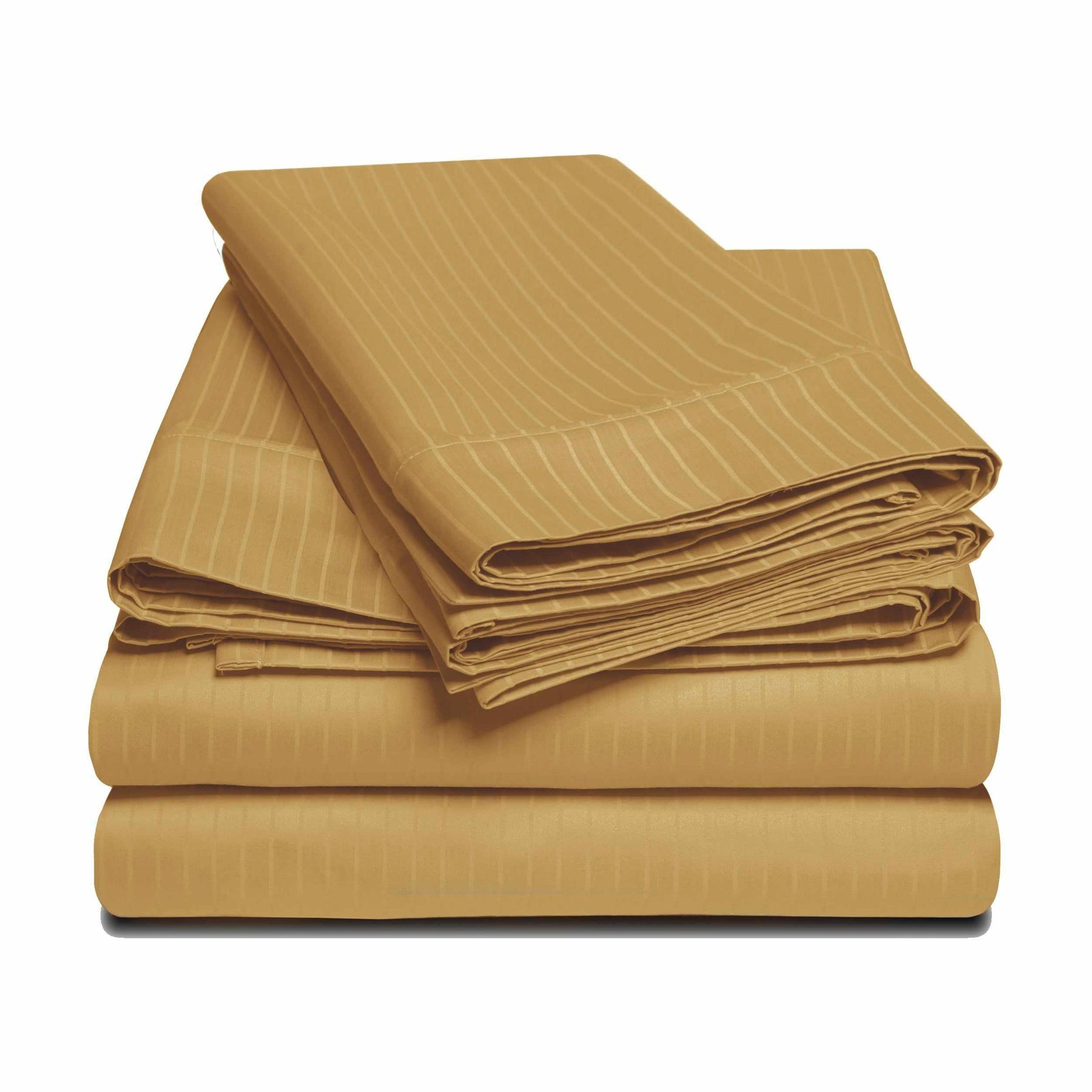  Superior Egyptian Cotton 1000-Thread Count Stripe Deep Pocket Sheet Set - Gold