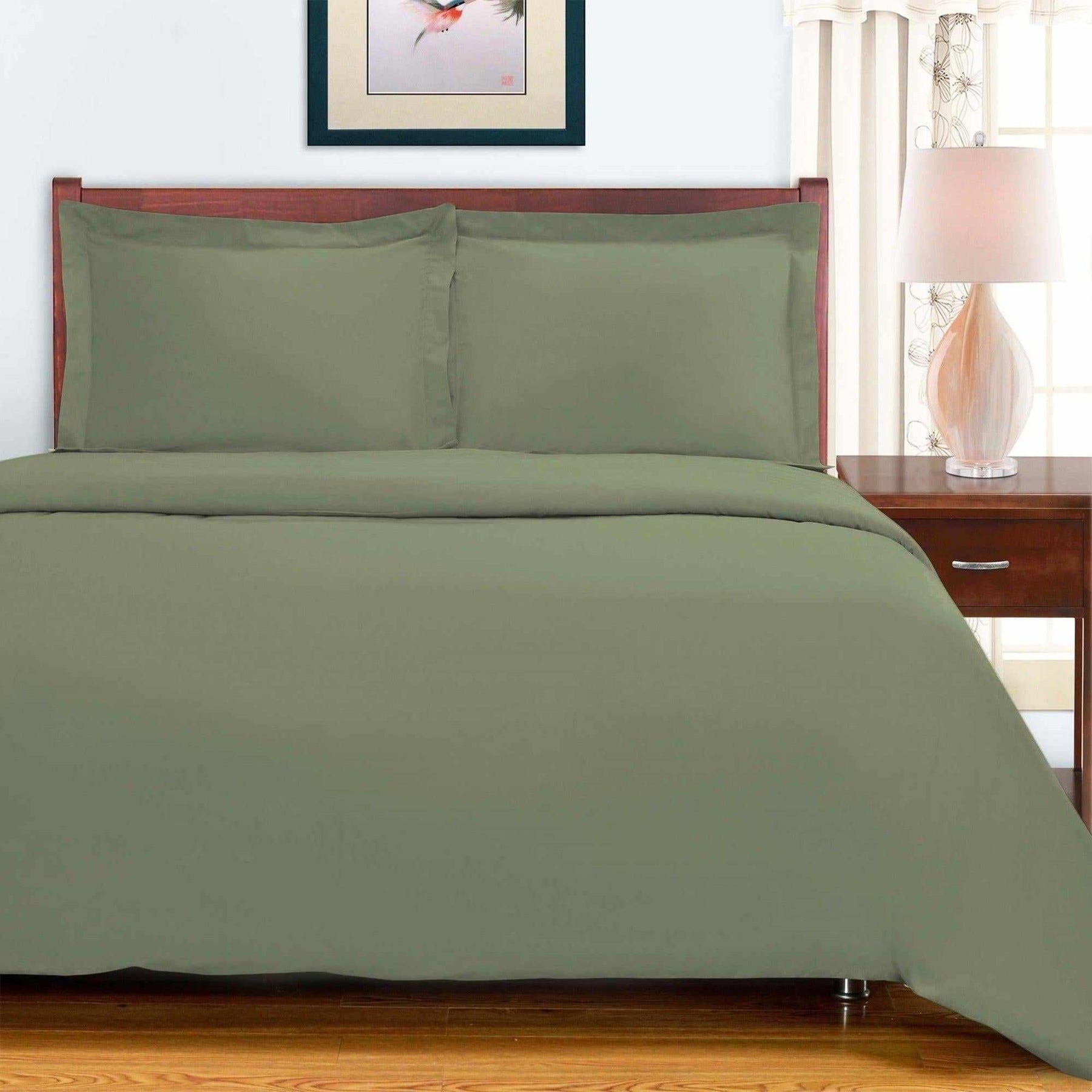  Superior Egyptian Cotton 700 Thread Count Breathable 3-Piece Duvet Cover Bedding Set - Sage