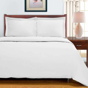  Superior Egyptian Cotton 700 Thread Count Breathable 3-Piece Duvet Cover Bedding Set - White