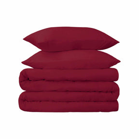  Superior Egyptian Cotton 700 Thread Count Breathable 3-Piece Duvet Cover Bedding Set - Burgundy