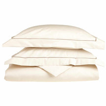  Superior Embroidered Egyptian Cotton Duvet Cover Set - Ivory/Taupe