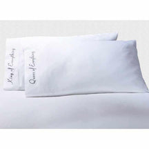 Embroidered Quotes Cotton 2-Piece Pillowcase Set - White QKEVER