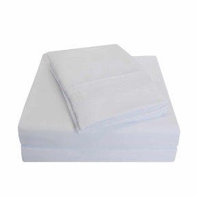Superior Embroidered Zig Zag Wrinkle Resistant Deep Pocket Microfiber Sheet Set - White 
