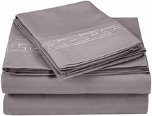 Superior Executive 3000 Series Solid Regal Embroidery Durable Soft Wrinkle Free Sheet Set - Silver