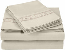 Superior Executive 3000 Series Solid Regal Embroidery Durable Soft Wrinkle Free Sheet Set - Tan