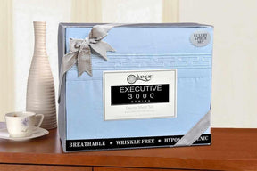  Superior Executive 3000 Series Solid Regal Embroidery Durable Soft Wrinkle Free Sheet Set -  LIght Blue