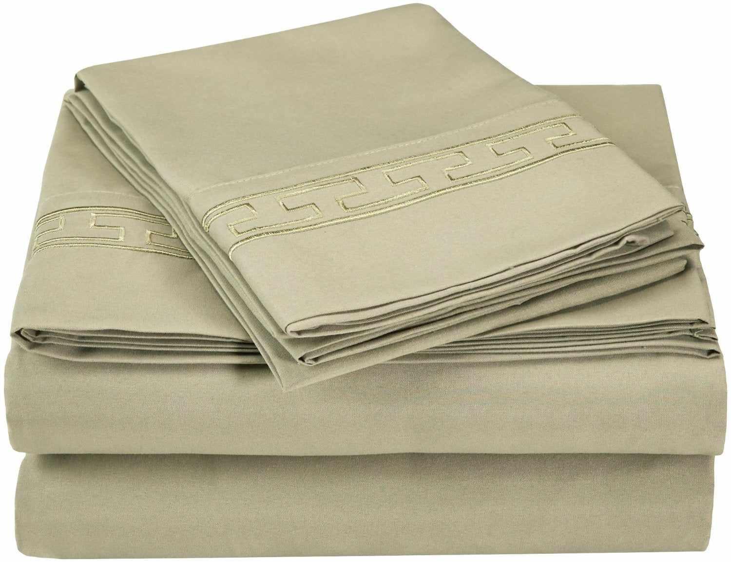 Superior Executive 3000 Series Solid Regal Embroidery Durable Soft Wrinkle Free Sheet Set - Sage