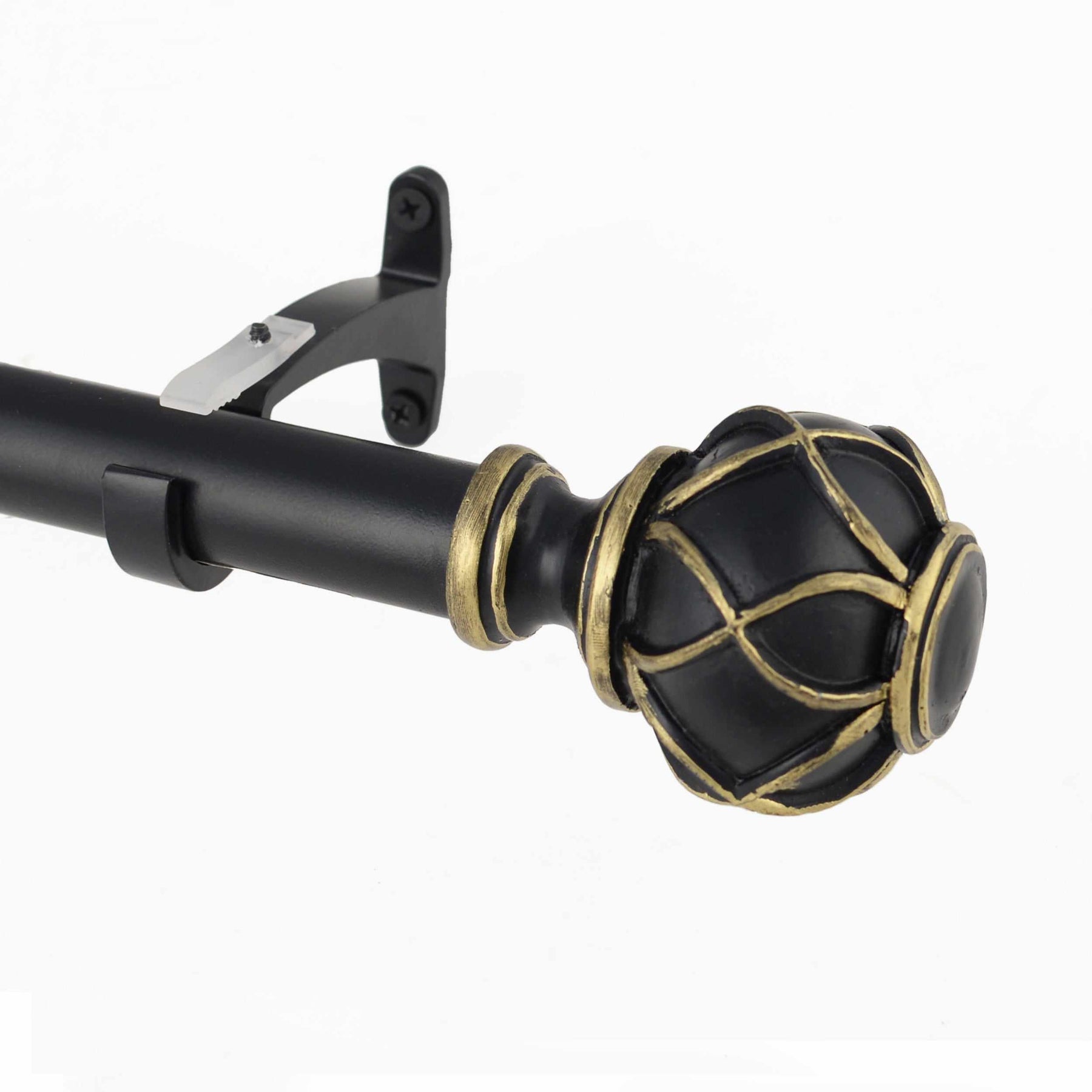  Friedrich Black and Gold Expandable Curtain Rod - Black-Gold
