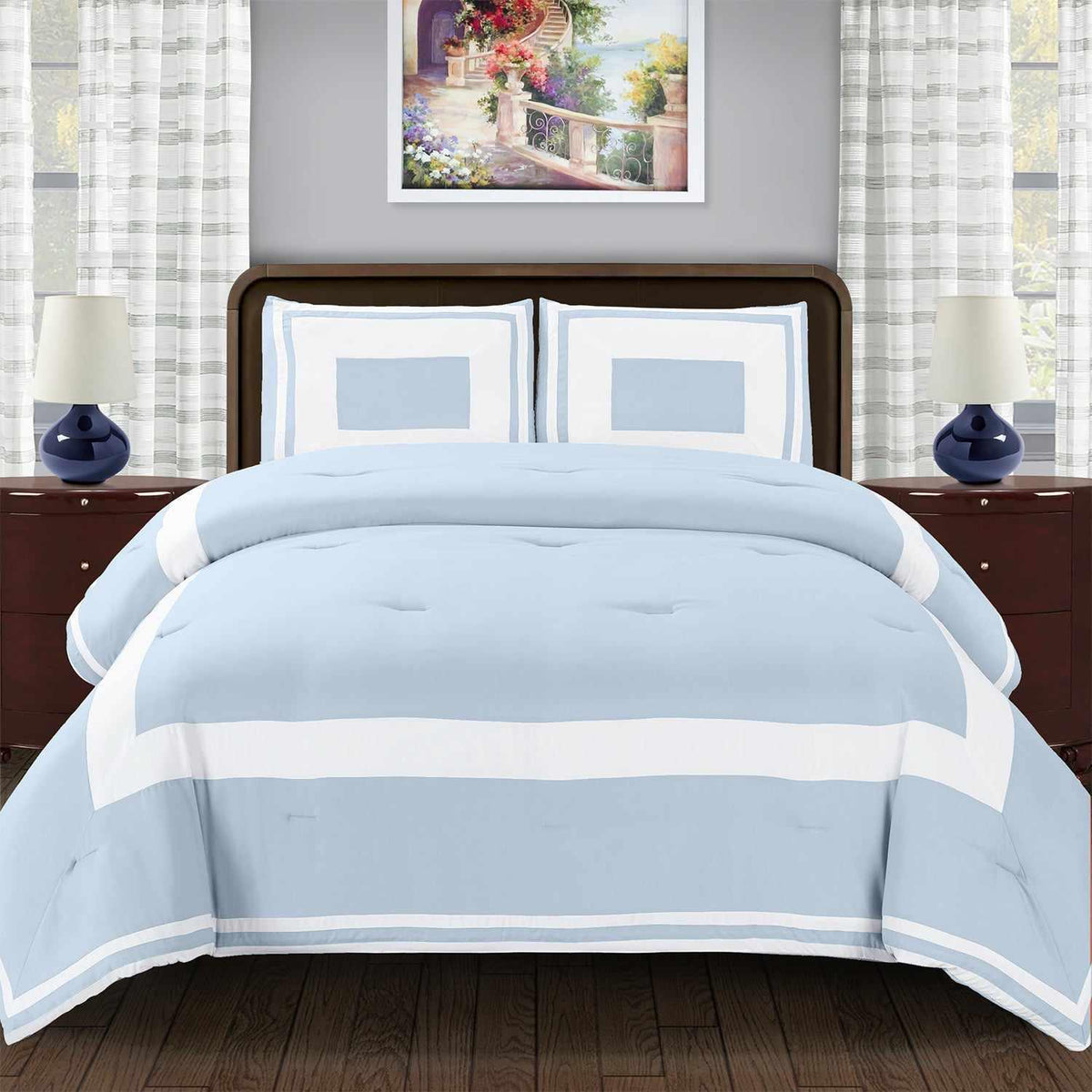 Superior Grammercy Down Alternative Tufted Comforter Set - Light Blue