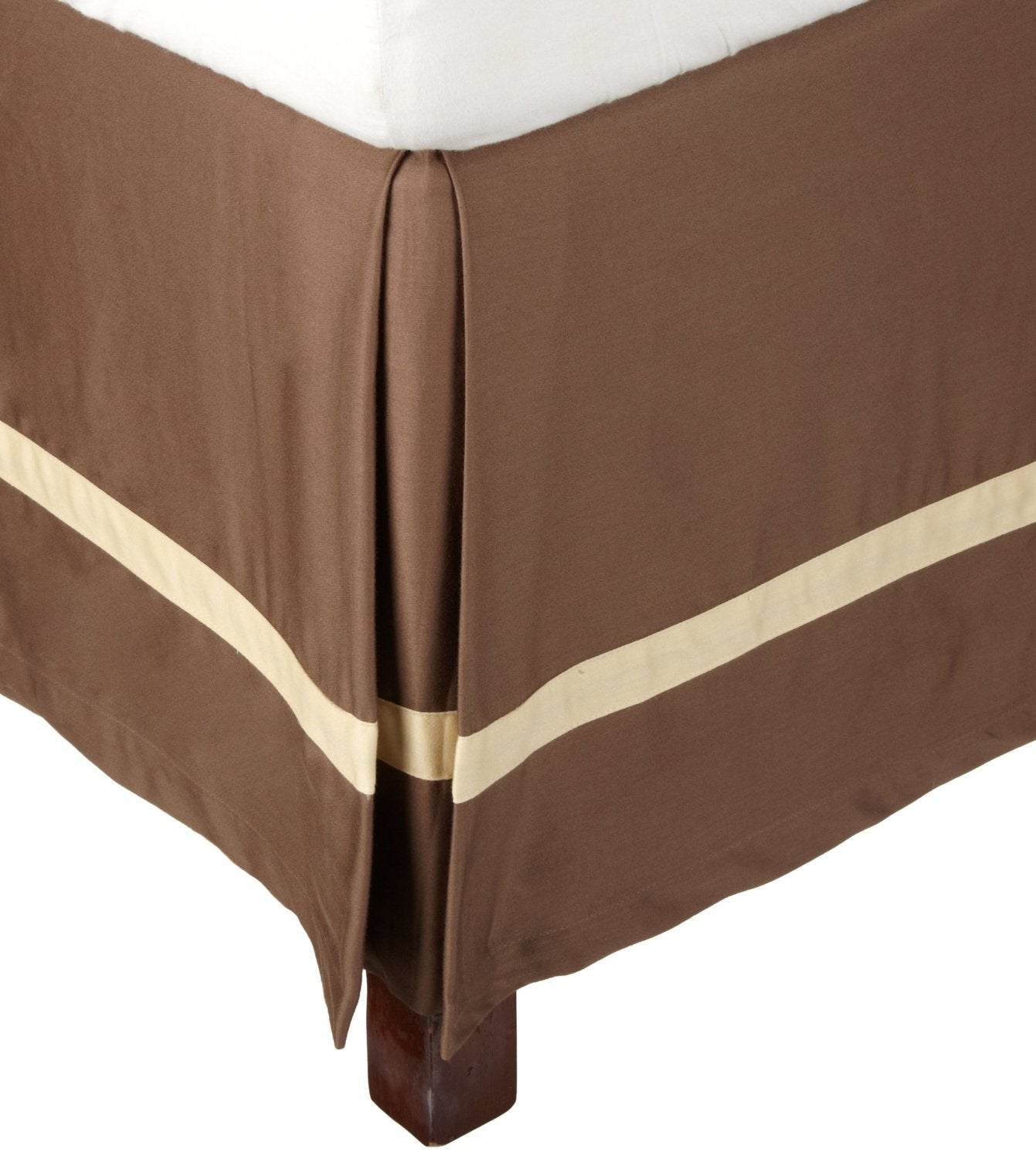 Superior Hotel Quality 300 Thread Count Solid Bed Skirt with 15" Drop - Honey/Mocha