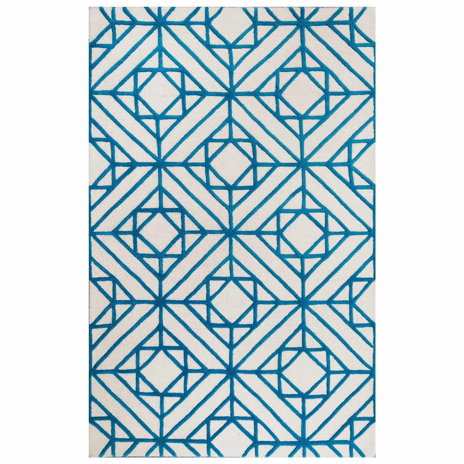 Hand Tufted Geometric Diamond Contemporary Wool Area Rug-Rugs by Superior-Home City Inc