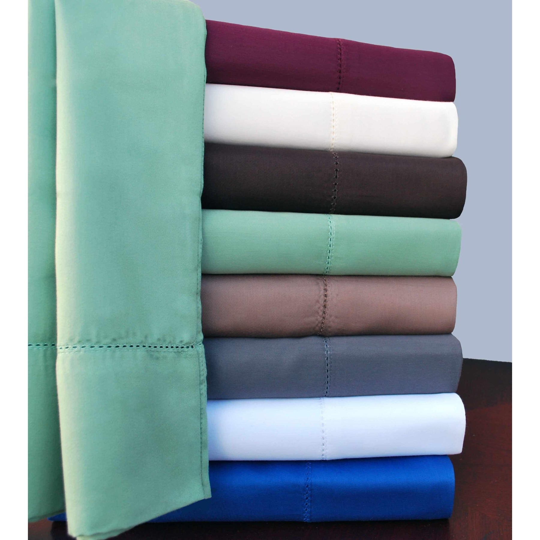  Superior Hem Stitched Cotton Blend 2-Piece Pillowcase Set - Ivory