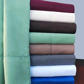  Superior Hem Stitched Cotton Blend 2-Piece Pillowcase Set - Wine