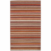 Superior Horizon Stripes Contemporary Area Rug -  Multi-Color