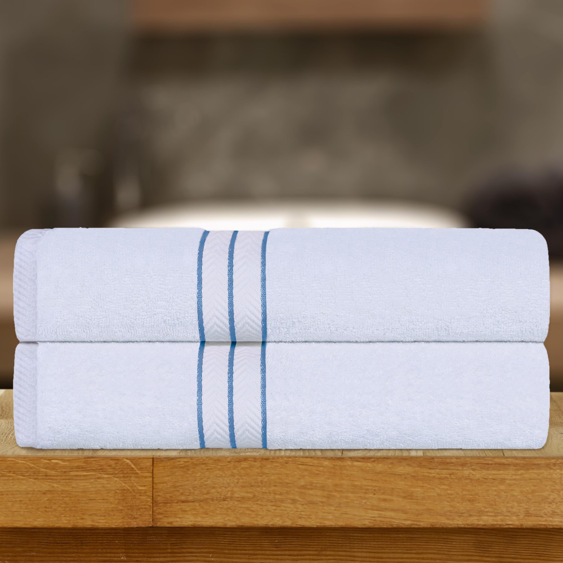 Ultra Plush Turkish Cotton Super Absorbent Solid 2-Piece Bath Sheet - Light Blue