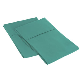 Superior 2 Piece Microfiber Wrinkle Resistant Solid Pillowcase Set - Teal