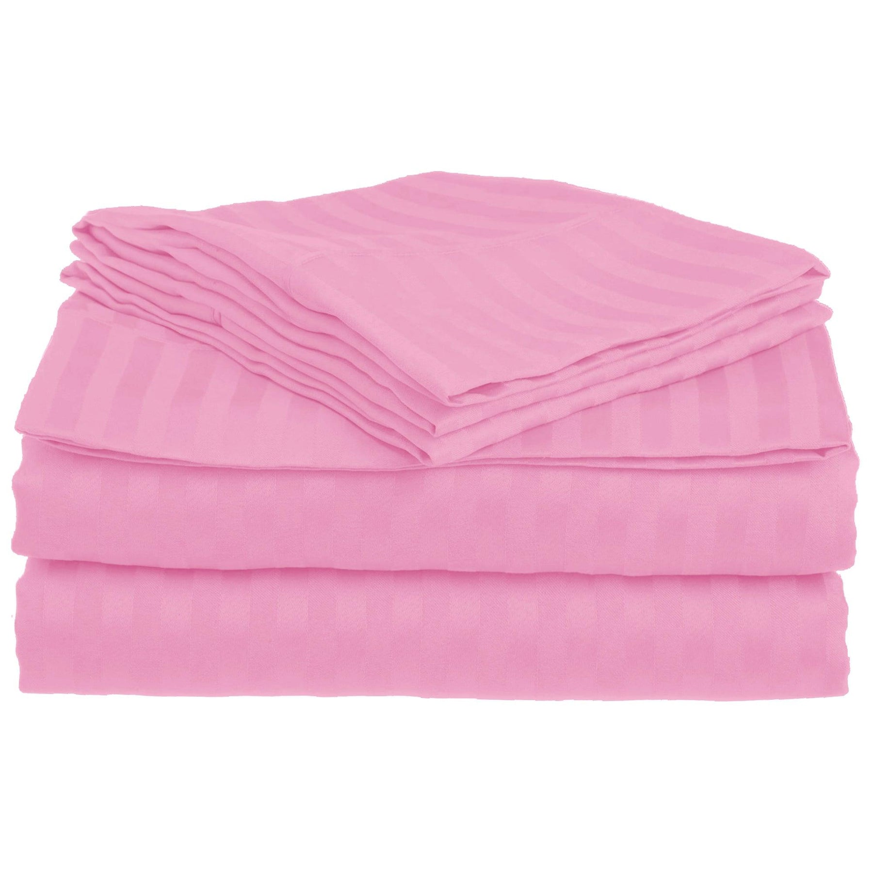 Superior Microfiber Wrinkle Resistant and Breathable Stripe Deep Pocket Bed Sheet Set - Pink