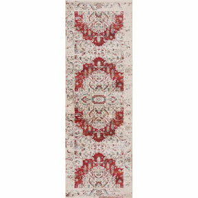 Superior Marquis Modern Farmhouse Medallion Indoor Area Rug or Runner Rug - Red