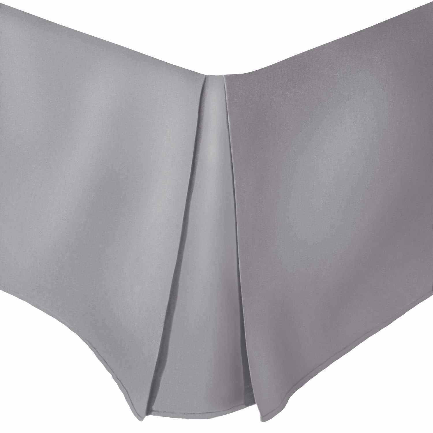 Microfiber Wrinkle-Free Solid 15-Inch Drop Bed Skirt - Silver