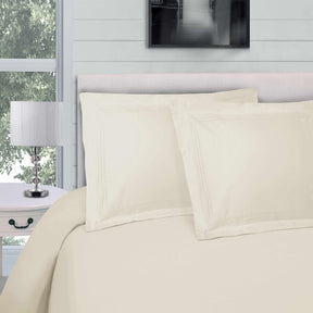 Superior Microfiber Wrinkle-Free and Breathable Solid Infinity Embroidery Duvet Cover Set - Ivory