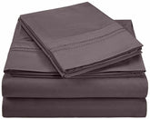 Superior Microfiber Wrinkle Resistant and Breathable Solid 2-Line Embroidery Deep Pocket Bed Sheet Set - Charcoal