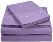 Superior Microfiber Wrinkle Resistant and Breathable Solid 2-Line Embroidery Deep Pocket Bed Sheet Set - Aqua