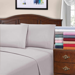  Superior Microfiber Wrinkle Resistant and Breathable Solid Infinity Embroidery Deep Pocket Sheet Set - GRey
