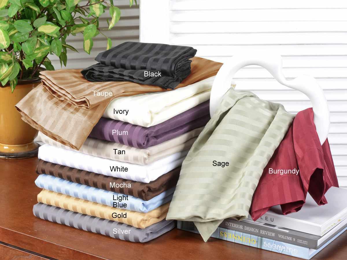  Superior Microfiber Wrinkle Resistant and Breathable Stripe Deep Pocket Bed Sheet Set - Black