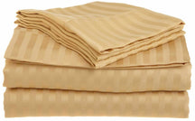 Superior Microfiber Wrinkle Resistant and Breathable Stripe Deep Pocket Bed Sheet Set - Gold