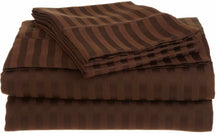 Superior Microfiber Wrinkle Resistant and Breathable Stripe Deep Pocket Bed Sheet Set - Mocha