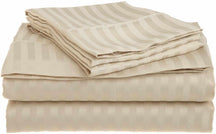  Superior Microfiber Wrinkle Resistant and Breathable Stripe Deep Pocket Bed Sheet Set - Tan