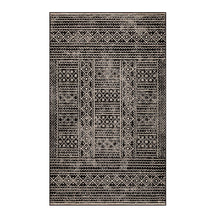 Formal Geometric Border Indoor Area Rug or Runner - Black