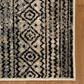 Formal Geometric Border Indoor Area Rug or Runner - Cream