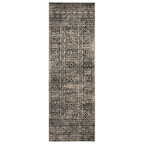 Formal Geometric Border Indoor Area Rug or Runner - Cream