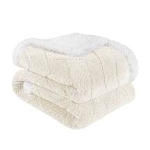 Superior Nuuk Reversible Jacquard Lattice Fleece Plush Sherpa Blanket - Ivory