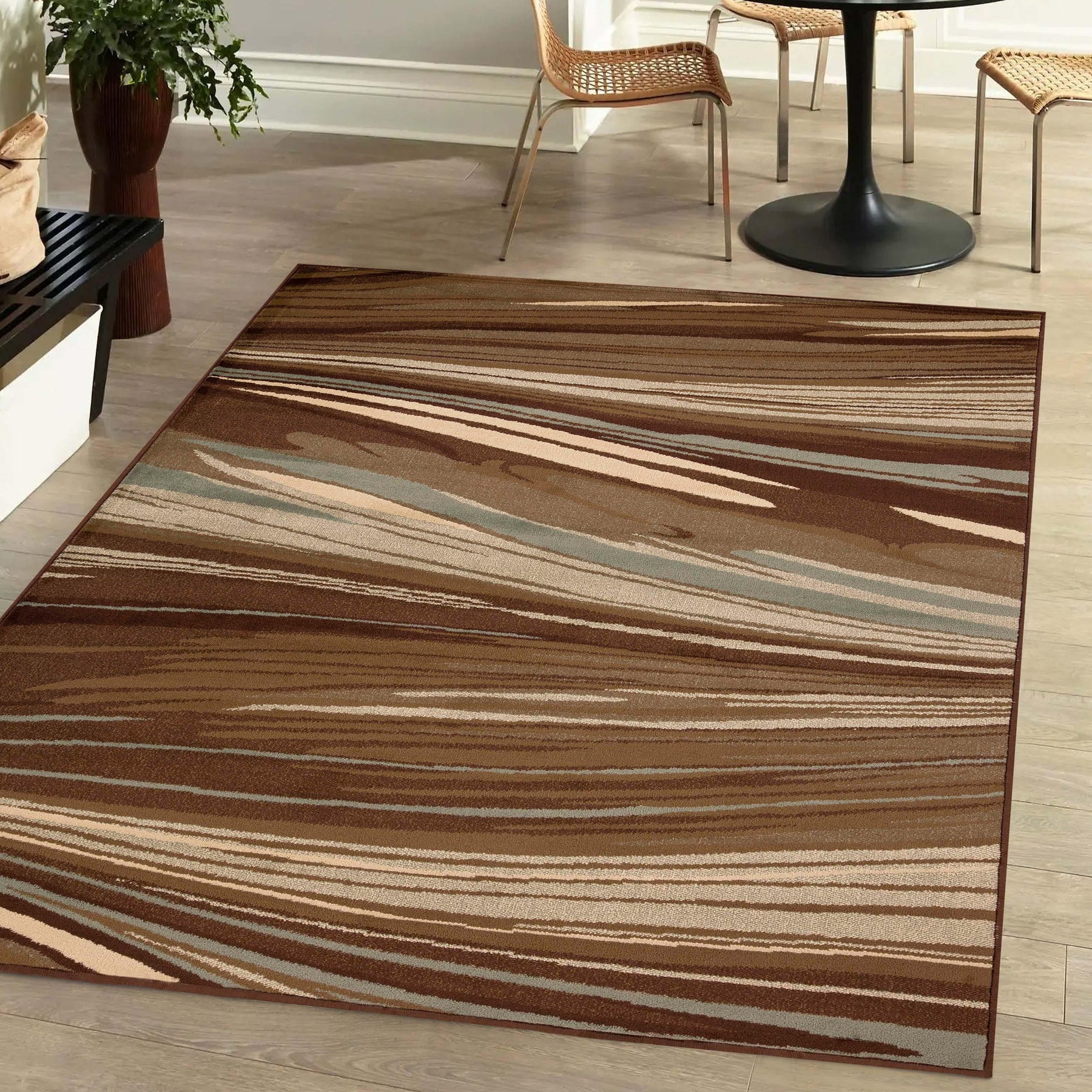 Ondes Abstract Power-Loomed Indoor Area Rug or Runner Rug 