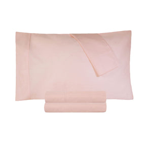 Solid Cotton Percale 2-Piece Pillowcase Set - Blush